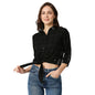 Pepe Jeans Color Block Viscose Collar Neck Womens Casual Shirt (Black, Large)