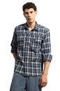 Hubberholme Men Summer Cotton Spread Collar Long Sleeves Oversized Casual Shirt 30