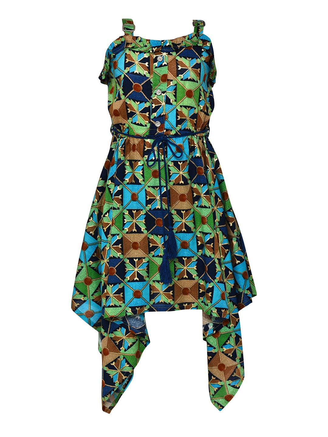 Aarika Girls Fit And Flare Regular fit Silk Frock(DR-144-Green-20)