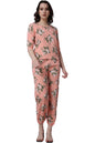 POPWINGS Casual Printed Top and Joggers Set for Women || Stylish Summer Co-Ords Set for Women || Round-Neck Top and Joggers Comb