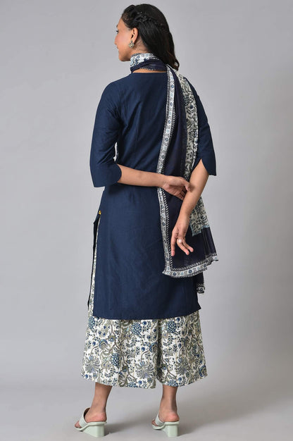 Aurelia Cotton Women Regular Kurta -Culotte-Dupatta-