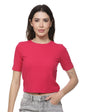 Fyltr WomenS Solid Regular Fit T Shirt (Fylss25Wkt-1010_Fuchsia Pink