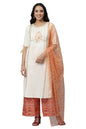 Aurelia Women Liva Off-White Sequined Kurta & Palazzo With Dupatta_22Aud10485-703078_S