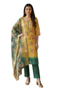 Aurelia WomenS Yellow Jacquard Zari Lace Straight Kurta With Trousers And Dupatta Set - (As16578-510995-2Xl)