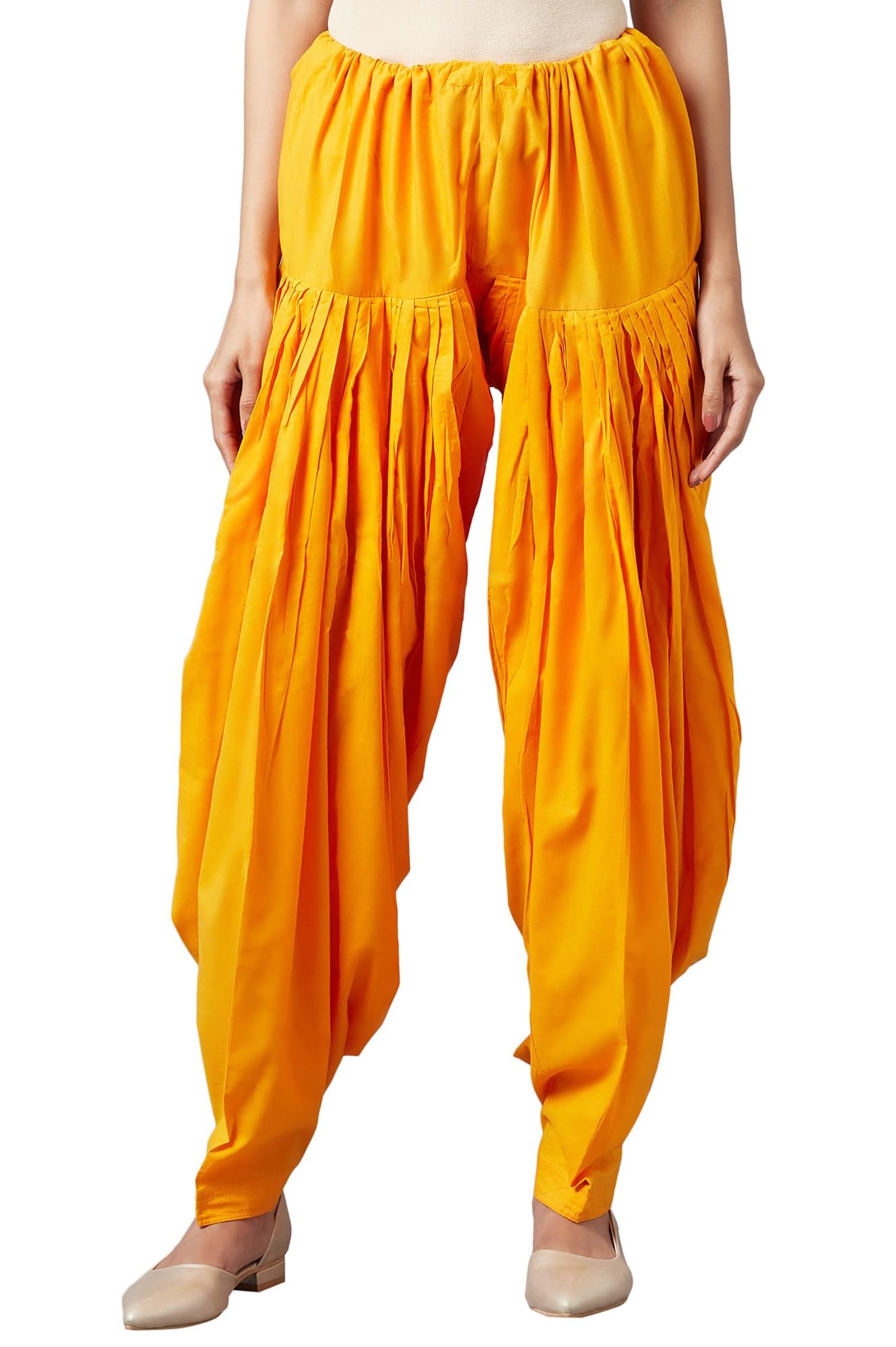 Aurelia Women'S Cotton Patiala (Crk60025-00354_Yellow_Fs)