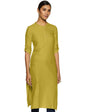 Aurelia WomenS Cotton Plain Kurta (20Fea11444-601441_Yellow_X-Large)