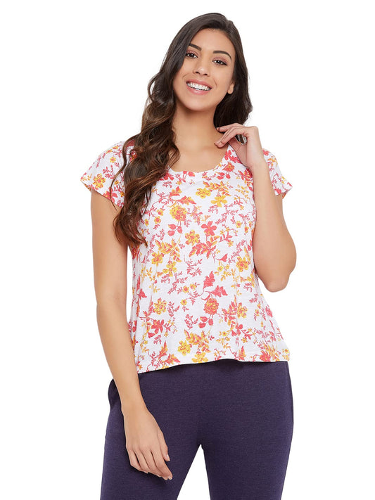 Clovia Womens Rayon Print Me Pretty Lounge T-Shirt Prints (LT0002X99_Assorted_XXL)