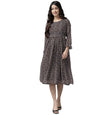 Aarika WomenS Georgette Fit And Flare Knee-Length Dress (Md-W-2743_Black
