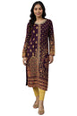 Purple Statement Printed Winter Kurta