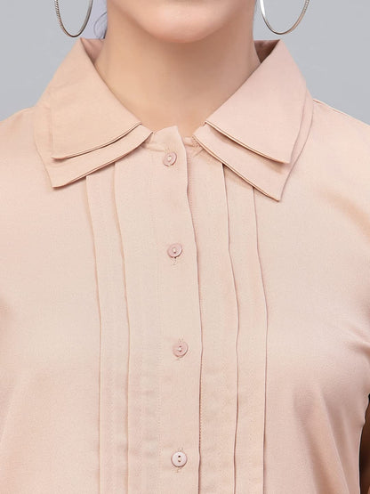 Style Quotient Women Nude-Coloured Smart Formal Shirt