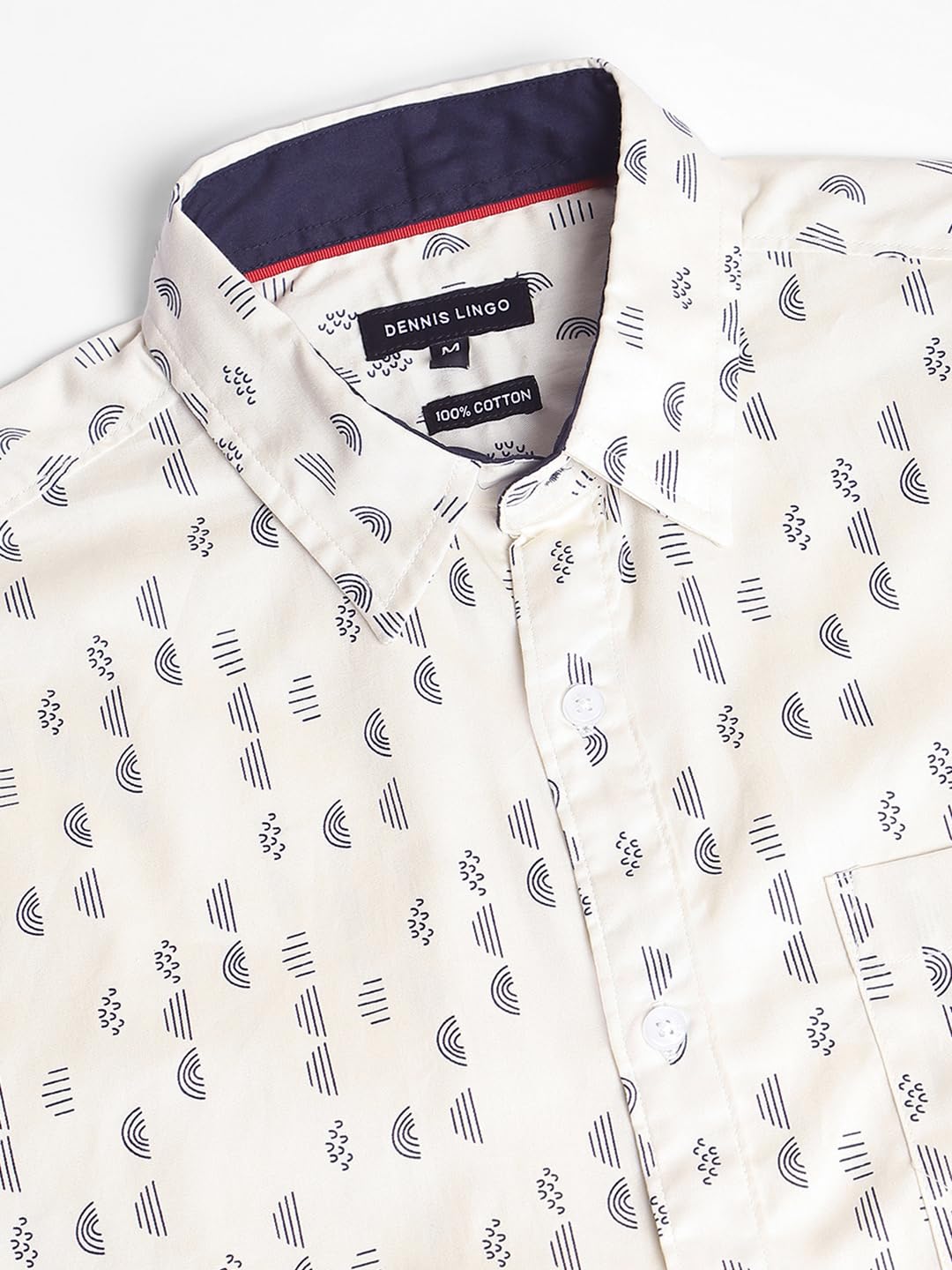 Dennis Lingo MenS Off White Casual Shirt