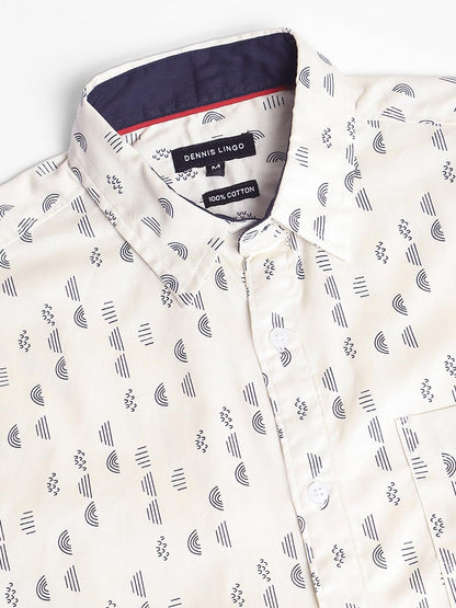 Dennis Lingo MenS Off White Casual Shirt
