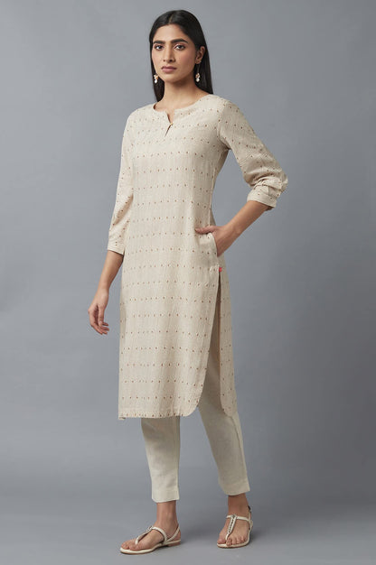 W for Woman Women Viscose Stripe Print Kurta