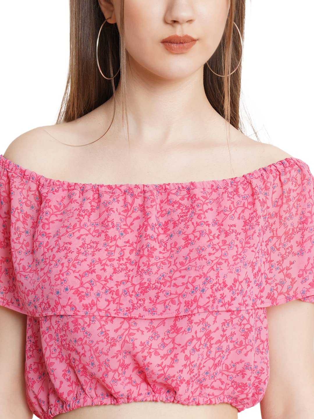 POPWINGS Women Casual Off-Shoulder Crop Top for Women || Cute Women Crop Top for Summer || Sleeveless Crop Top for Women || Late
