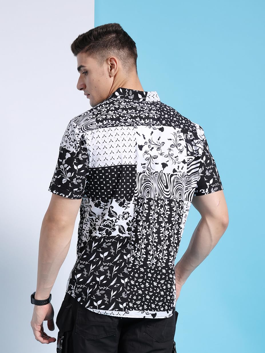 The Indian Garage Co Mens Slim Fit Shirt (1023-SHPPPR-02-01_Black