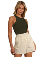 Toochki Womens Olive Spandex Solid Crop Western Top | Winter | Western | Latest | Trendy