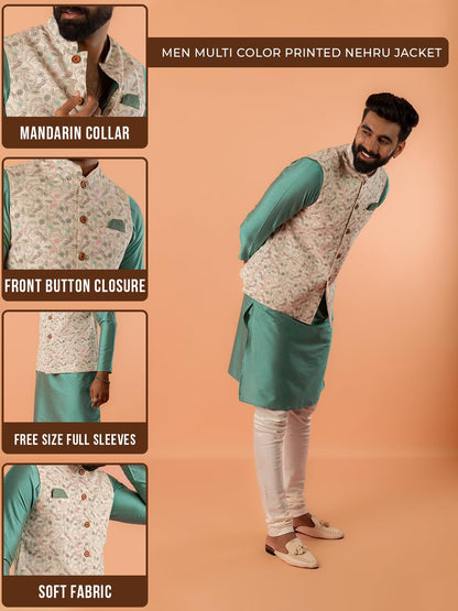 Kisah Nehru Jacket For Men  Printed Cotton Blend Modi Jacket | Ethnic & Formal Waist Coat For Weddings, Parties & Office Wear
