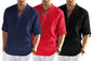 Hemrin Combo Of 3 MenS Cotton Blend Full Sleeve Short Kurta Shirt With Mandarin Collar