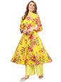 A.T.U.N. (ALL THINGS UBER NICE) Womens Floral Printed Angrakha Pure Cotton Kurta with Palazzos & Dupatta Set | Traditional Ethnic Wear Clothing Set