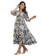 Greciilooks WomenS Rayon Casual Knee-Length Western Dress Black