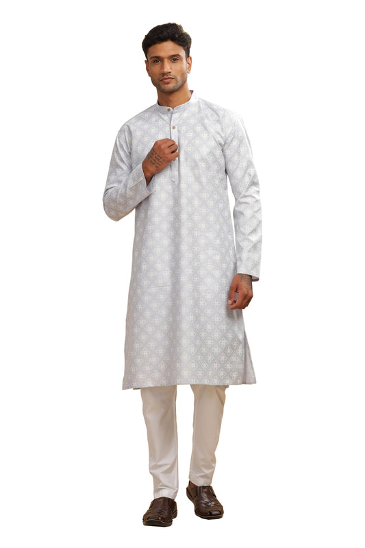 Be Active MenS Cotton Regular Kurta (C-599-1_White