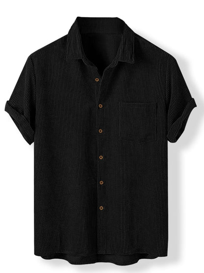 Eyebogler MenS Solid Regular Fit Polyester Casual Shirt With Spread Collar & Full Sleeves Shirt Black
