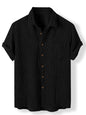 Eyebogler MenS Solid Regular Fit Polyester Casual Shirt With Spread Collar & Full Sleeves Shirt Black