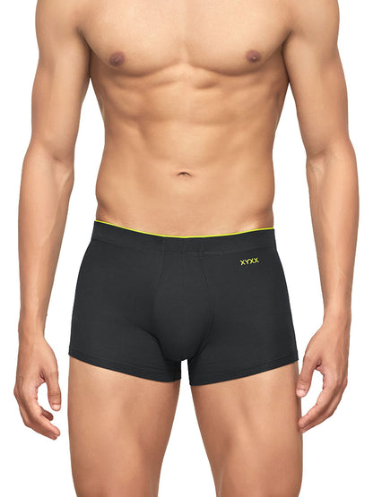 XYXX Mens Underwear Uno IntelliSoft Antimicrobial Micro Modal Trunk Pack of 5 (Dress Blue ; Coral Grey ; Black ; Heather Grey ;