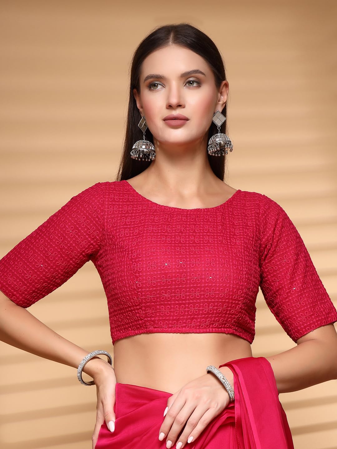 Oomph! Readymade Blouse For Women, Cotton, Boat Neck, Rbbl585