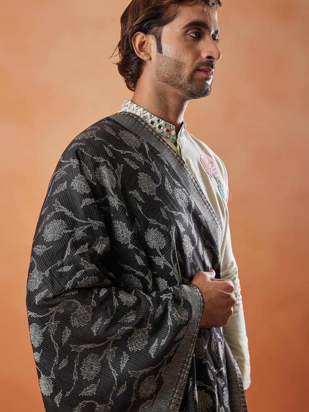 Pashmoda Men Gul-e-Mohabbat Kaani Stole (Size 71x203 cm)