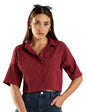 Fyltr WomenS Casual Solid Textured Crop Shirt -Boxy Fit | Half Sleeves Drop Shoulder | Tops For Jeans (Fylss25Wb-1326-Pomegrana