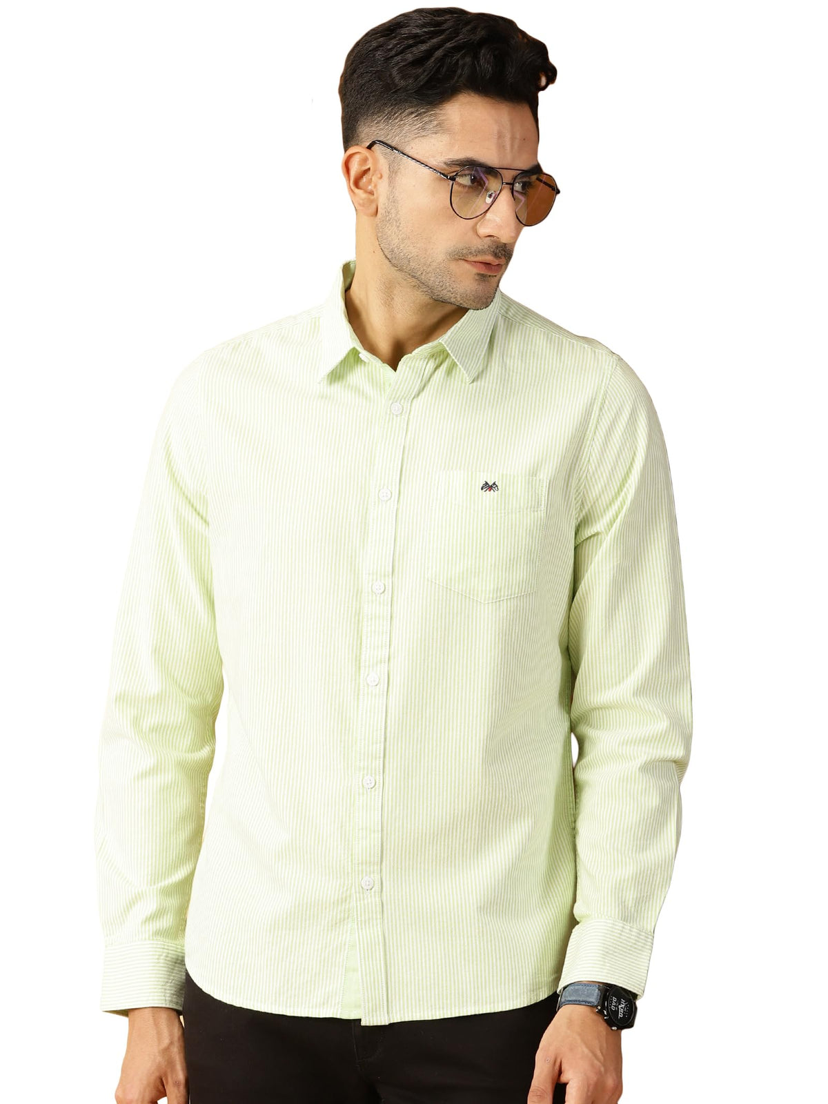 Thomas Scott Mens Slim Fit Casual Shirt Olive