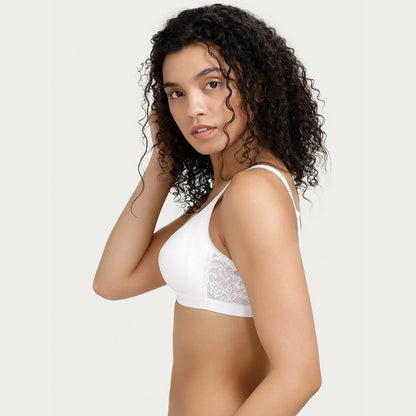Rosaline by Zivame Womens Cotton Non-Padded Wire Free Everyday Bra White