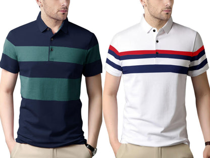 Noble Monk MenS (Combo Pack Of 2) -Regular Fit Polo T Shirt |Half Sleeves |Collar Tshirts |Casual Tshirt