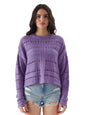 The Souled Store Solids: Periwinkle Women and Girls Long Sleeve Round Neck Acrylic Oversized Fit Sweaters