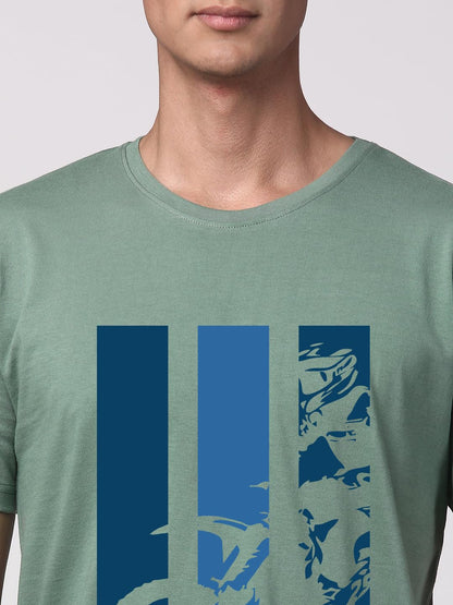 ADRO Men's Bike Rider Printed Cotton T-Shirt (RN23-M-BIK-PT_Pista)