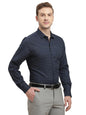 Turtle Men 100% Cotton Slim Fit Blue Printed Full Sleeve Formal Shirt