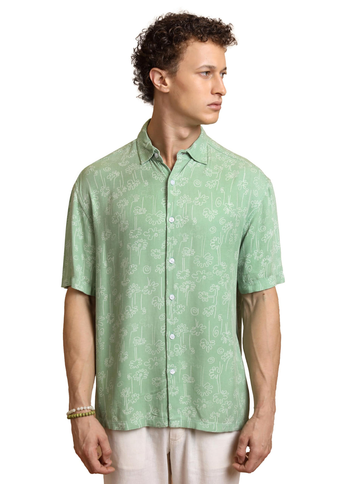 Ketch MenS Over Sized Oversized Fit Shirt (Khsh001755_Light Green, Xl