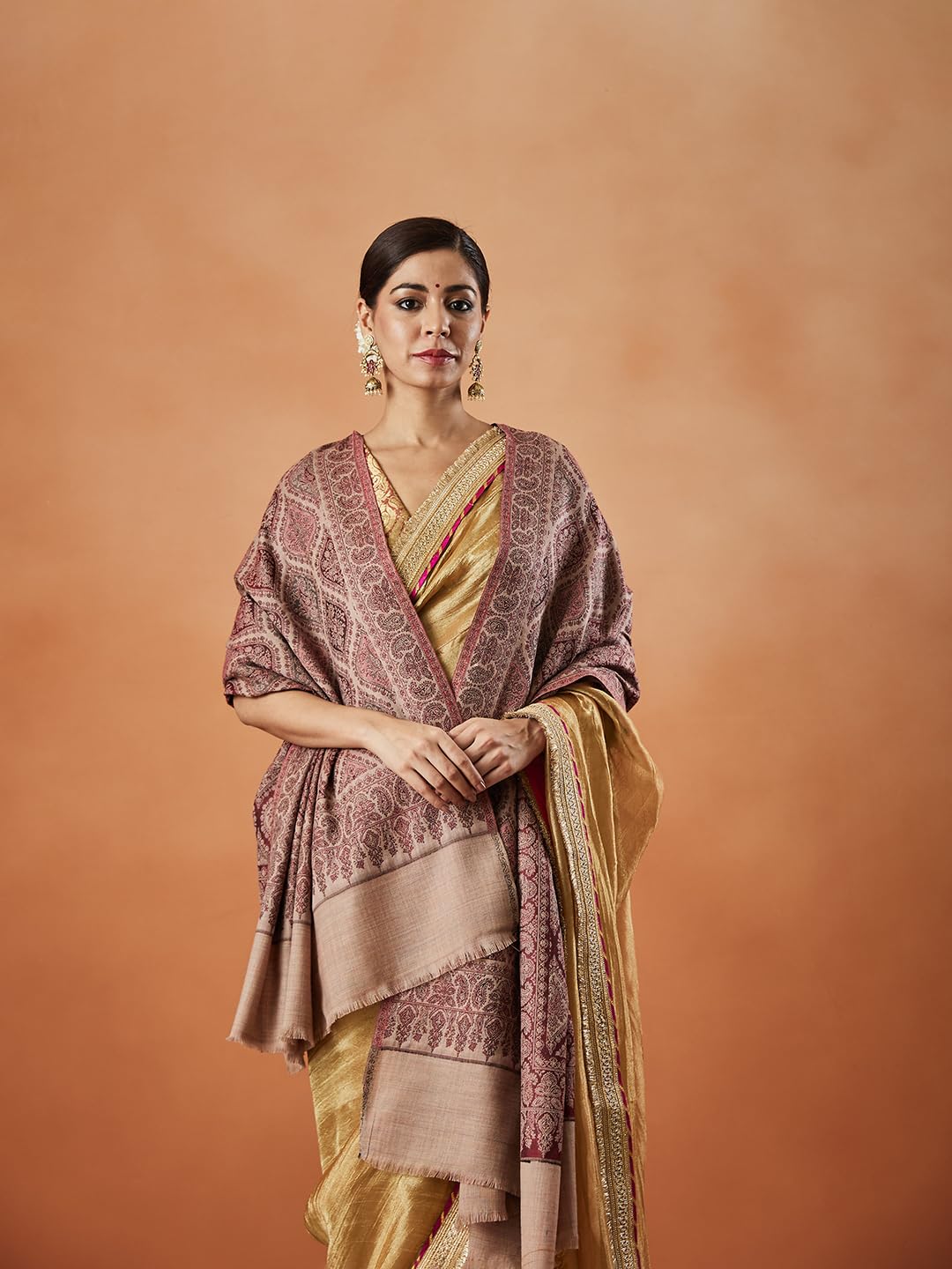 Pashmoda Women Shabnam Kashmiri Jamawar Woven Shawl (Size: 101X203 CM)