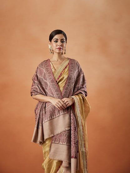 Pashmoda Women Shabnam Kashmiri Jamawar Woven Shawl (Size: 101X203 CM)
