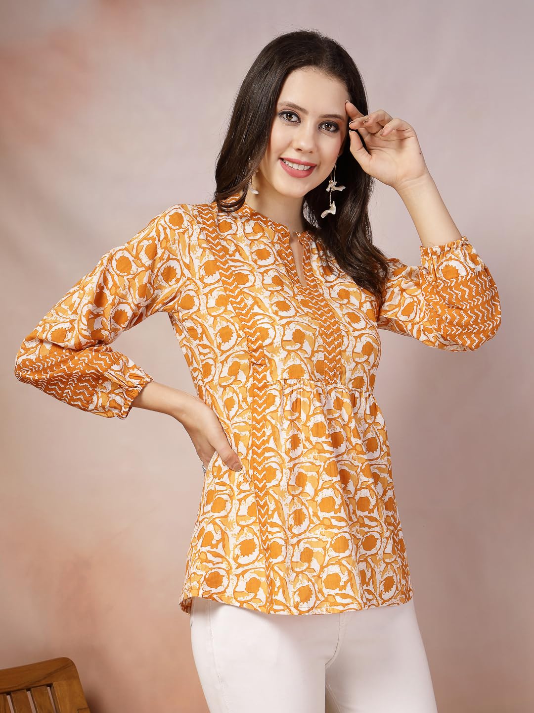 Stylum Womens Floral Printed Cotton Top