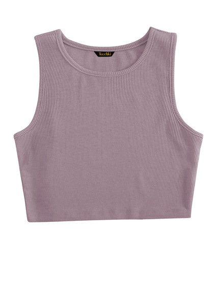 Toochki Tops for Woman | Spandex Top | Crop | Short | Western | for Jeans | Sleeveless | Stretchable | Light Purple