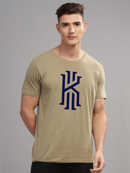 ADRO Mens Printed T Shirt - Premium Cotton Graphic Printed Tshirt - Beige T-Shirt - RN24-KOBE-BE