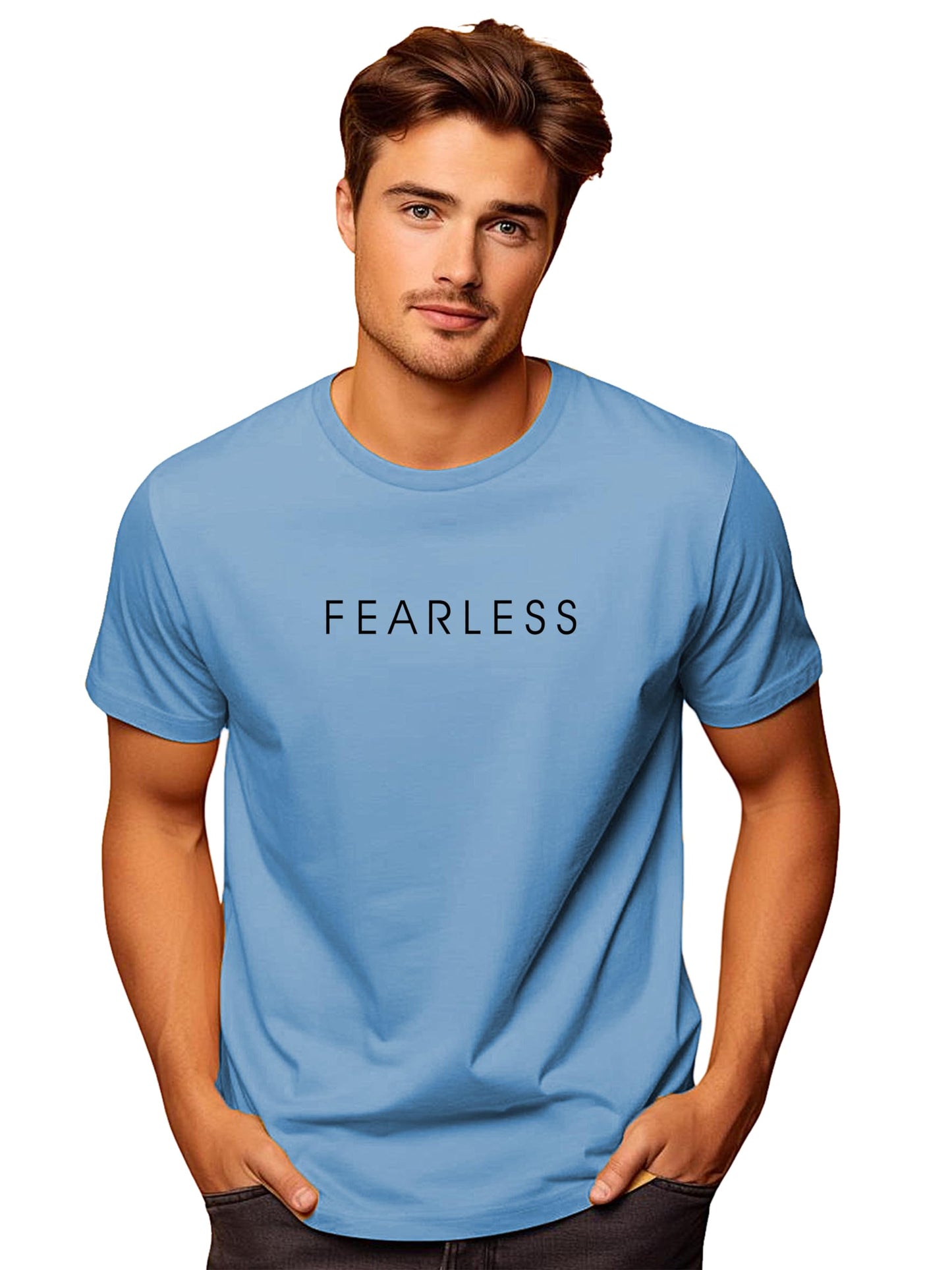ADRO Tshirt for Men | Printed T Shirt for Men | 100% Cotton T-Shirt |Printed T Shirt | T-Shirts | RN24-FRL-SK-2XL Sky Blue