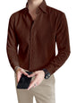 Greciilooks MenS Formal Button Down Shirt  Slim Fit Office Wear ShirtS For Men | Textured Long Sleeve Cotton Blend | Business