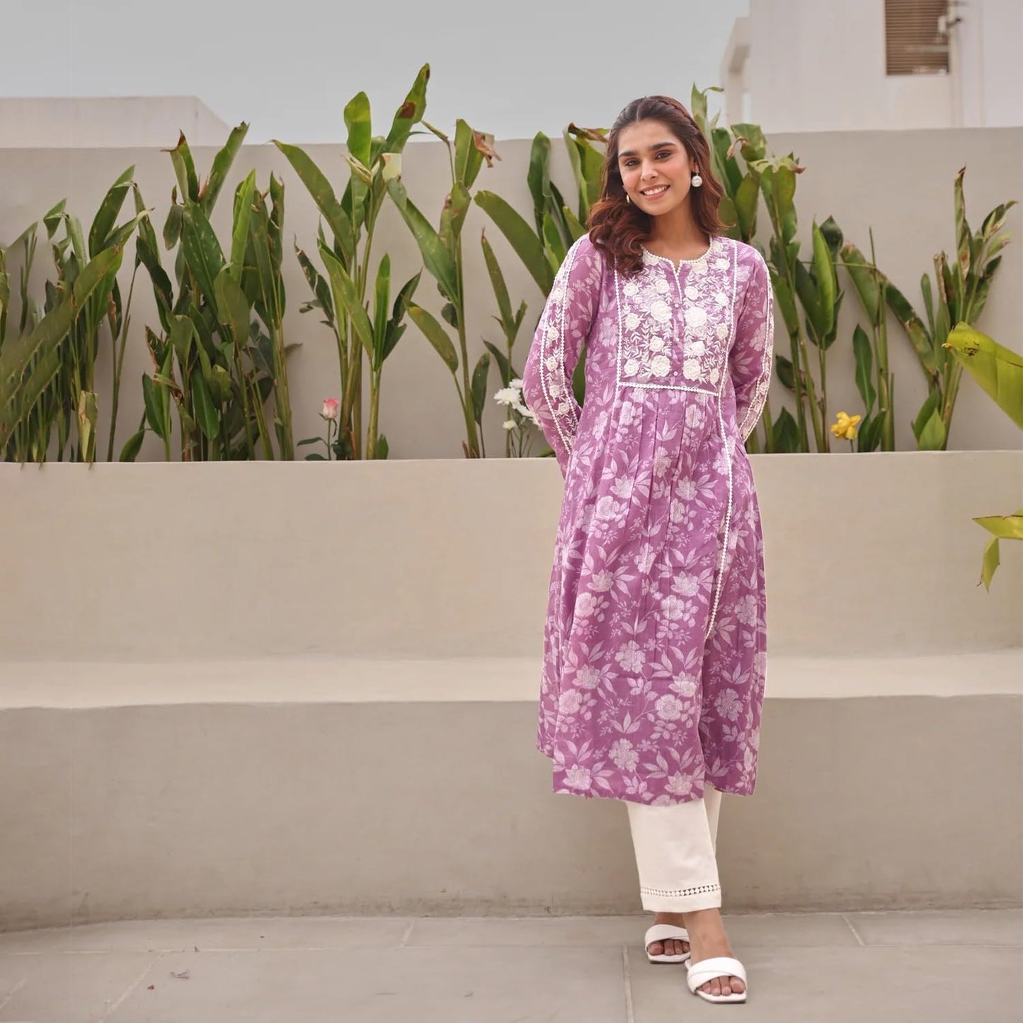 ANNI DESIGNER Women s Kurta, purple, XL