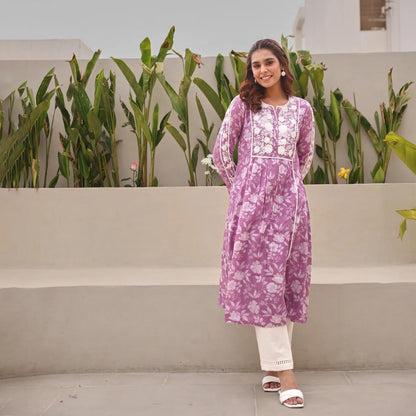 ANNI DESIGNER Women s Kurta, purple, XL