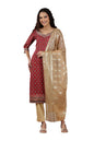 Aurelia Women's Gold Kota Doria Dupatta with Floral Motifs