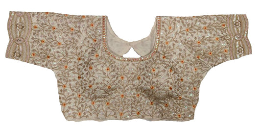 Pujia Mills WomenS Readymade Bridal Embroidery Golden Coding Multi Sequin Thread Work Indian Ethnic Designer Stitched Half Slee