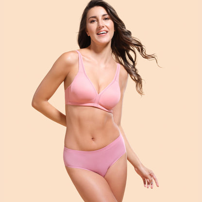 Enamor F024 Plush Comfort Full Support Bra - Non-Padded Wirefree High Coverage - Confetti